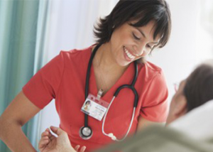 Nurse checking signs